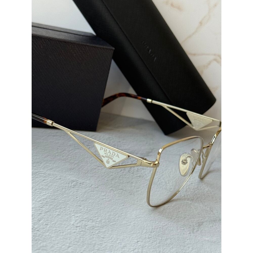 NEW Prada PRA54VD Eyeglasses Frames in Gold White - Picture 7 of 8